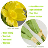 2Pcs Artificial Daffodil Bundles,16 Inch Faux Daffodil Stems With 18Pcs Latex Fake Flowers,Premium Artificial Flowers For Home Decor Centerpiece Diy Wedding Bouquet Supply,Yellow
