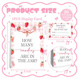 Strawberry Baby Shower Decorations,Strawberry Guess How Many Baby Shower Game,Guess How Many Candies Are In The Jar,Birthday Party Game & Activities 50 Cards And Sign