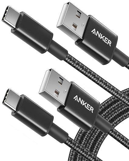 2 Pack USB A to USB C Fast Charging Cable 6FT Black for iPhone 17 Samsung Galaxy LG Beats