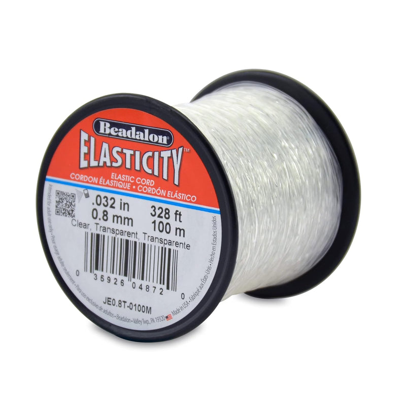 Elasticity Stretch Cord, 0.8 Mm / .032 In, Clear, 100 M / 328 Ft