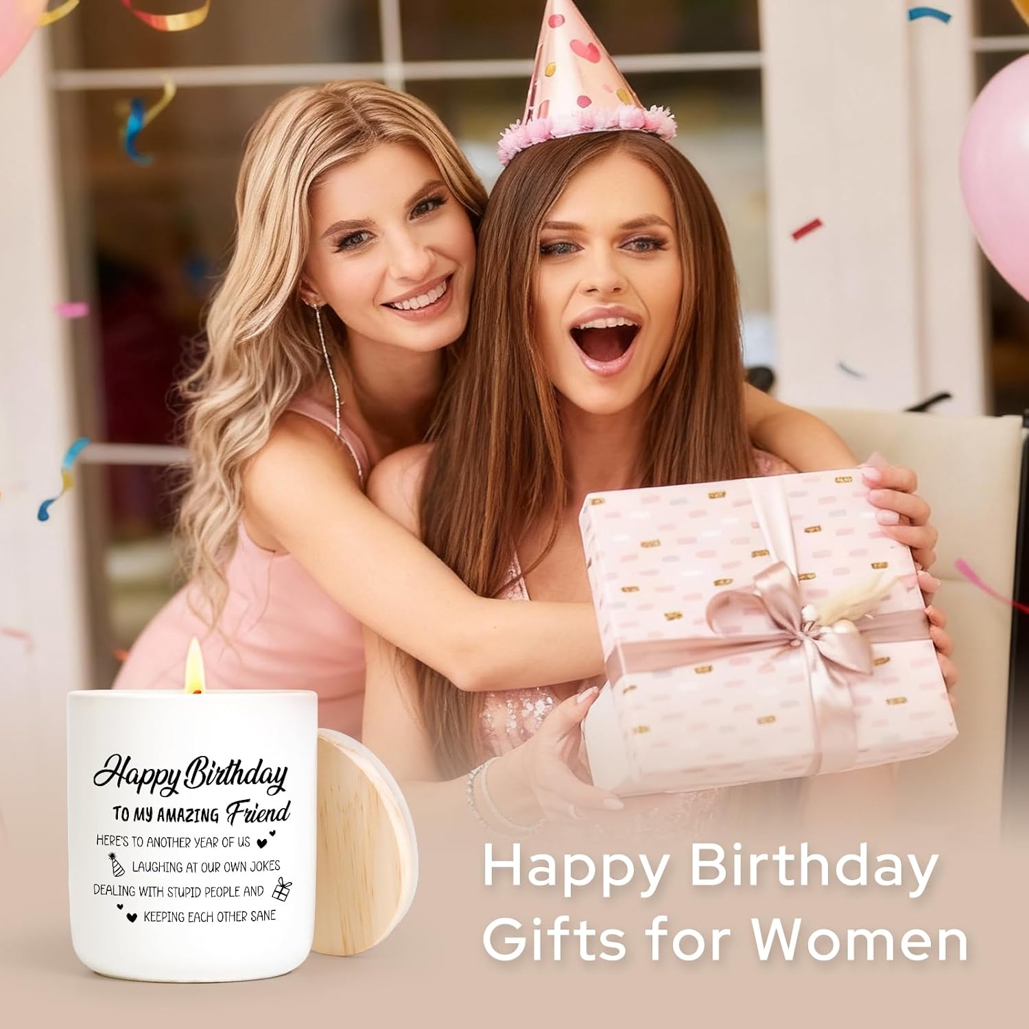Best Friend Birthday Gifts For Women Men, Funny Friendship Gifts For Woman Candles, Happy Birthday Gift For Friends Sister Bestie Bff Coworker Classmate, Funny Lavender Candles 7Oz