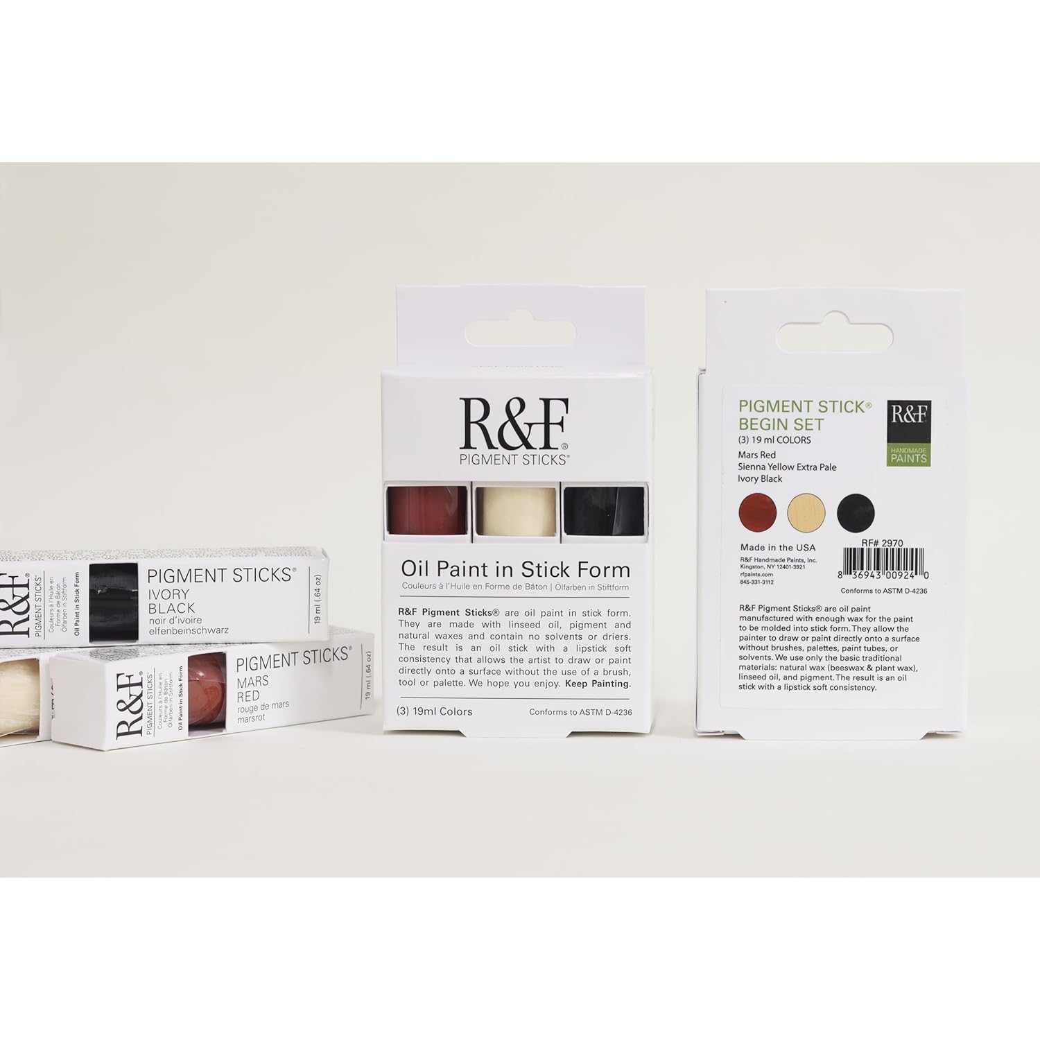 Handmade Paints - Professional Oil Pigment Stick, Begin - Set Of 3 19Ml