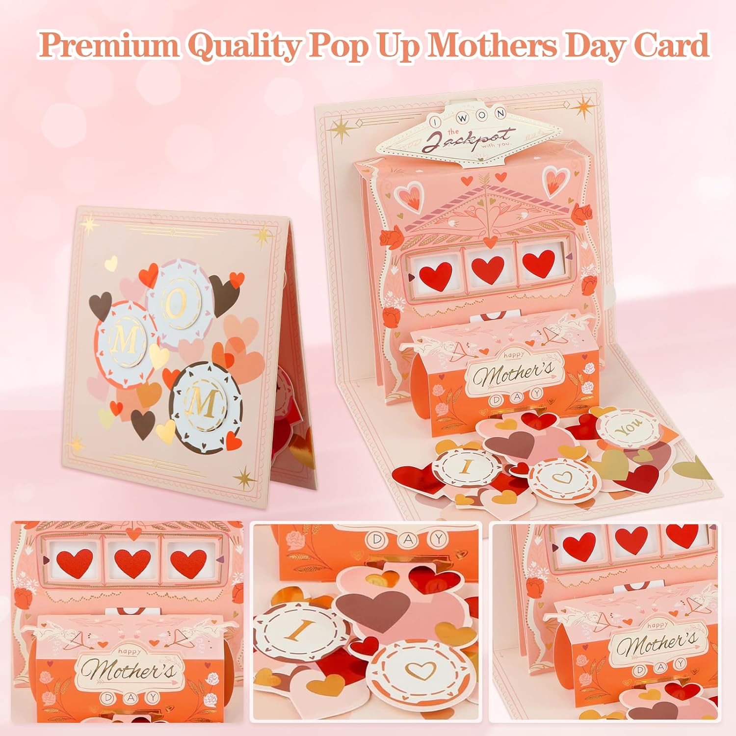 Happy Mothers Day Card - Pop Up Mothers Day Card With Envelope 3D Mother'S Day Greeting Cards For Mom From Daughter Son Jackpot Happy Birthday Gift For Her Wife Grandma