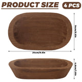 4 Pack Wooden Dough Bowls Bulk Rustic Dough Candle Bowls For Wedding Diy Candle Home Crafts Making Farmhouse Fruits Supplies Decoration(9.5 X 5.5Inches,Brown)