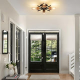 22 Inch Black Sputnik Ceiling Light 4 Light Modern Farmhouse Flush Mount Fixture