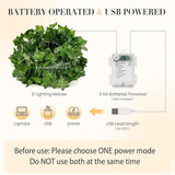 33FT 100 LED Ivy Vine Fairy Lights with Remote Control Battery and USB Powered Fake Leaf String Lights for Bedroom Garden Wall Party Wedding Room Decor