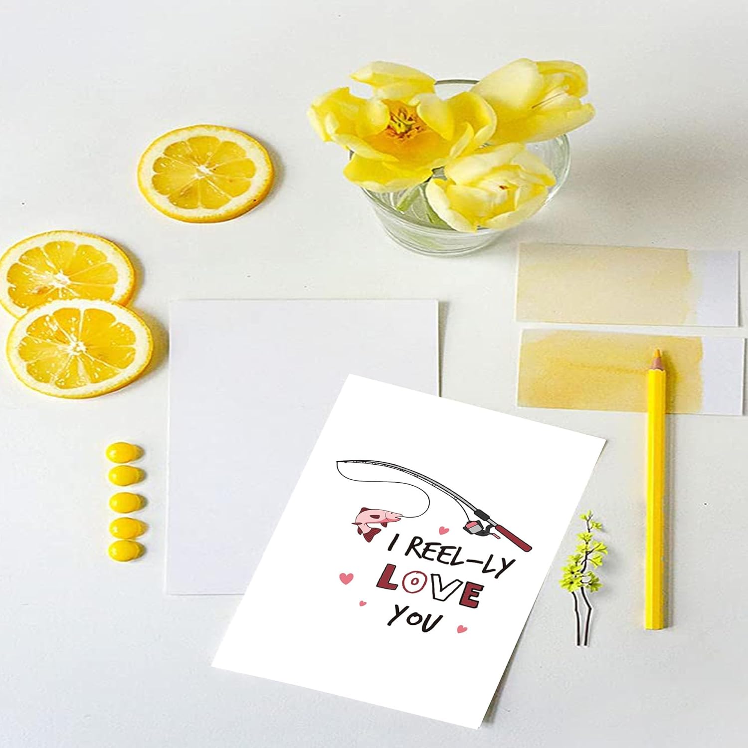 Fishing Love You Card, Valentines Card For Fisherman Fishing Loving, Funny I Reel-Ly Love You Gift, Husband Fish Card