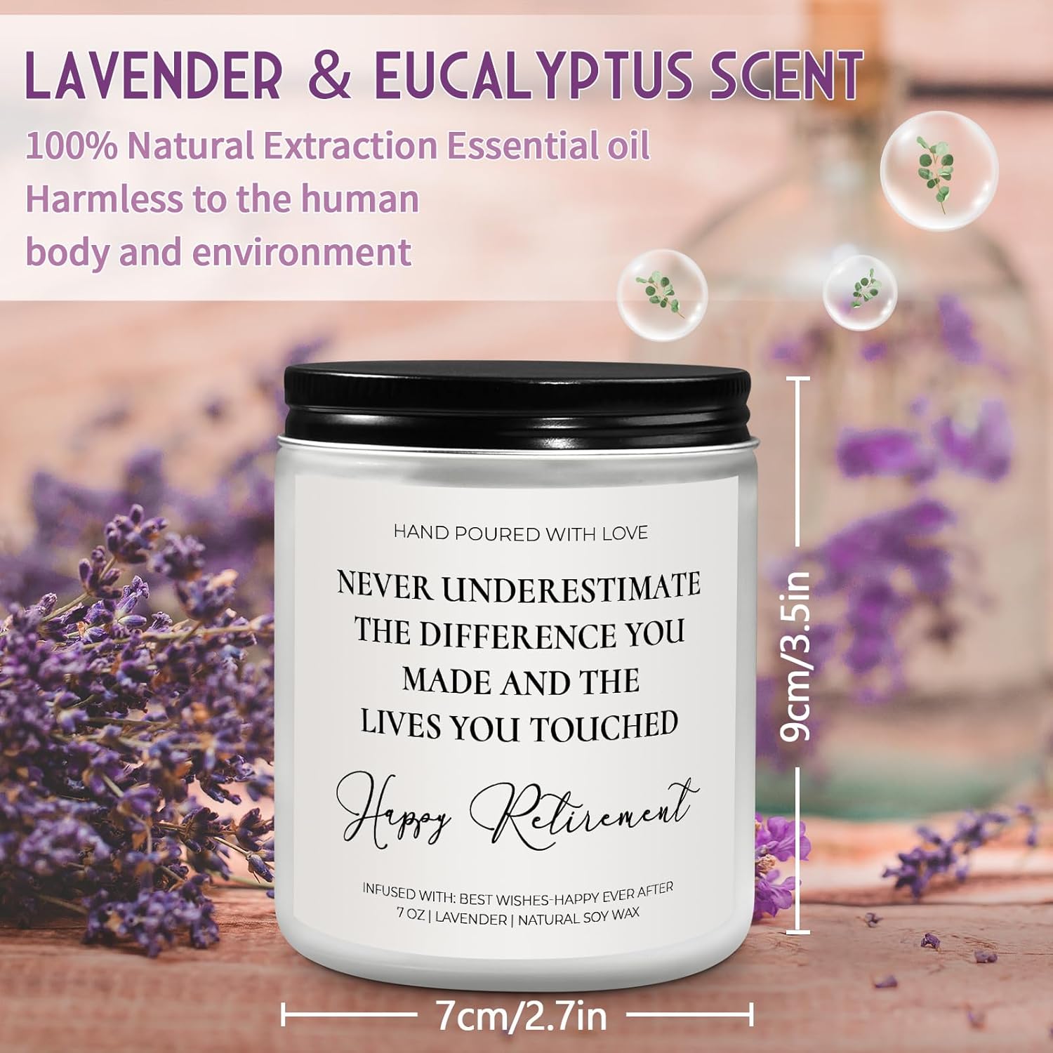 Retirement Gift For Woman, Best Retirement Gifts For Men Women 2025 - Lavender Scented Candles, Retired Farewell Gifts For Women, Men, Coworkers, Friends, Teacher