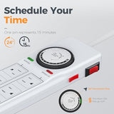 Timer Surge Protector Power Strip with Switch for Aquarium Lights
