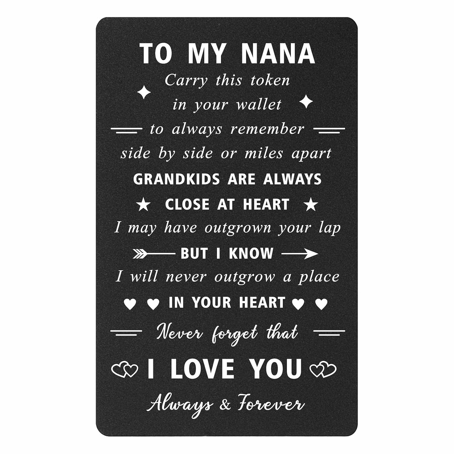 Nana Christmas Card, Nana Birthday Cards From Grandkids, Thank You I Love You Gifts From Grandchildren, Mothers Day Wallet Card