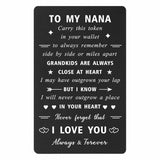 Nana Christmas Card, Nana Birthday Cards From Grandkids, Thank You I Love You Gifts From Grandchildren, Mothers Day Wallet Card