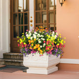 Outdoor Artificial Flowers Uv Resistant & Fade Proof, 12 Pack Realistic Fake Flowers For Garden, Patio, Lawn Decor - Weatherproof Plastic Plants(Mix)