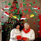 Merry Christmas Banner, Glitter Merry Christmas Banner And Glitter Christmas Signs Banner For Party Decoration, Red & Green Xmas Party Decorations For Home Wall Fireplace Party Supplies