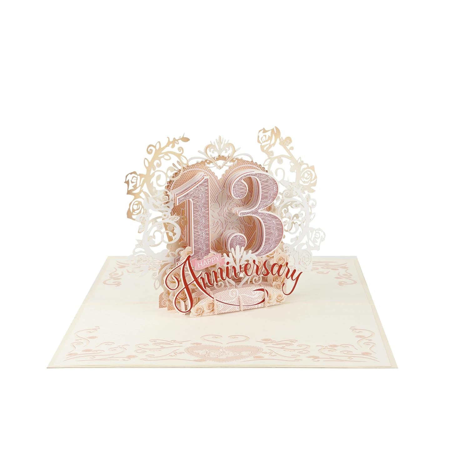Happy Anniversary Card, Milestone 3D Pop Up Greeting Card For Marriage, Soulmates, Celebration, Being Together, Congratulations For Couples, Husband, Wife (13Rd Anniversary)