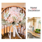 Bridal Wedding Bouquets Artificial Rose Handmade Romantic For Bride Bridesmaid Holding Flowers, 11.8'' (Rose Bouquet-Pink)