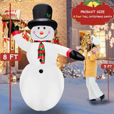 8Ft Christmas Inflatables Snow Man Holding A Merry Christmas Sign Inflatable Christmas Outdoor Xmas Blow Up Snowman With