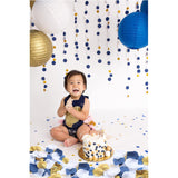 900 Pack Mixed Royal Blue Gold White Silk Wedding Flower Rose Party Centerpieces Wedding Confetti Table Scatters Christening Baby Boy Shower Decoration Favor