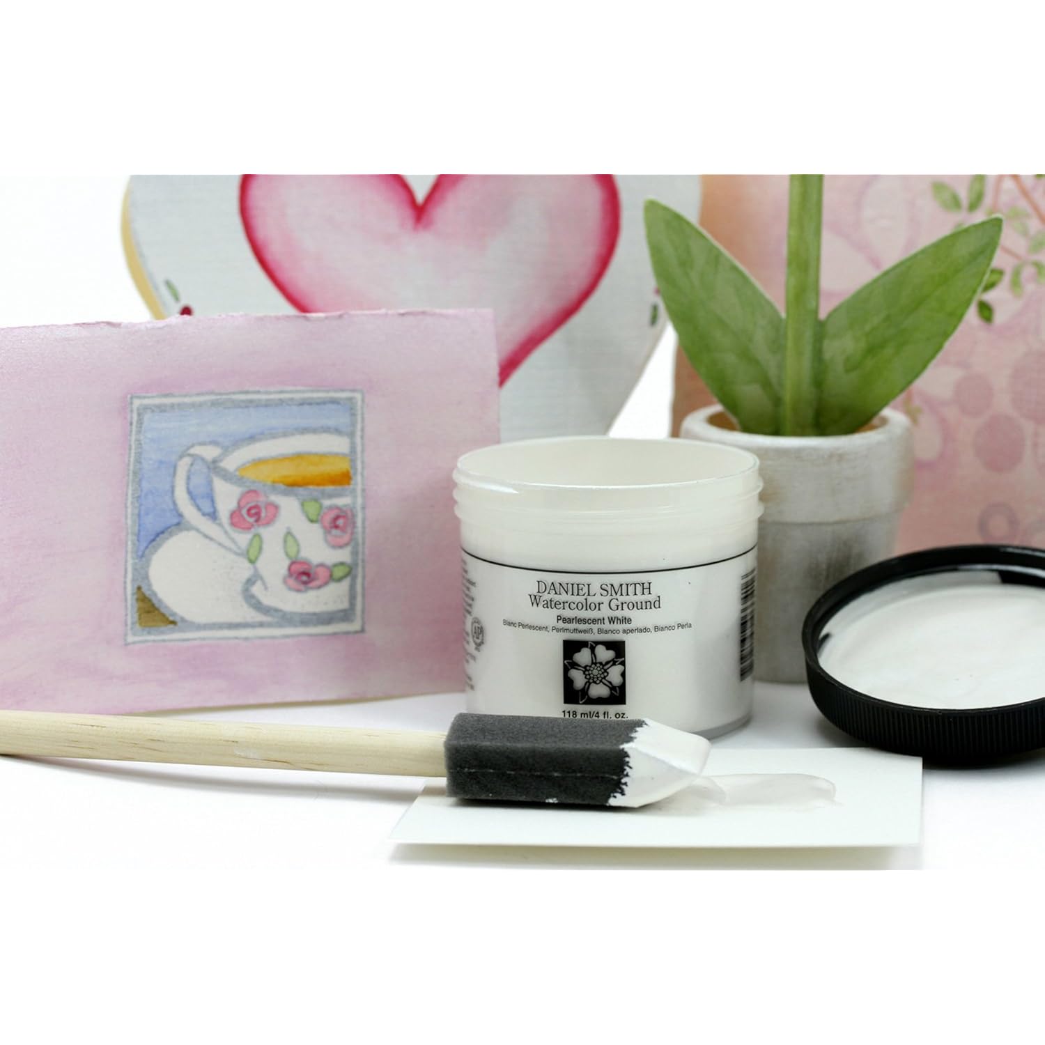 Daniel Smith Watercolor Ground, 4oz Jar, Pearlescent White, 284055013