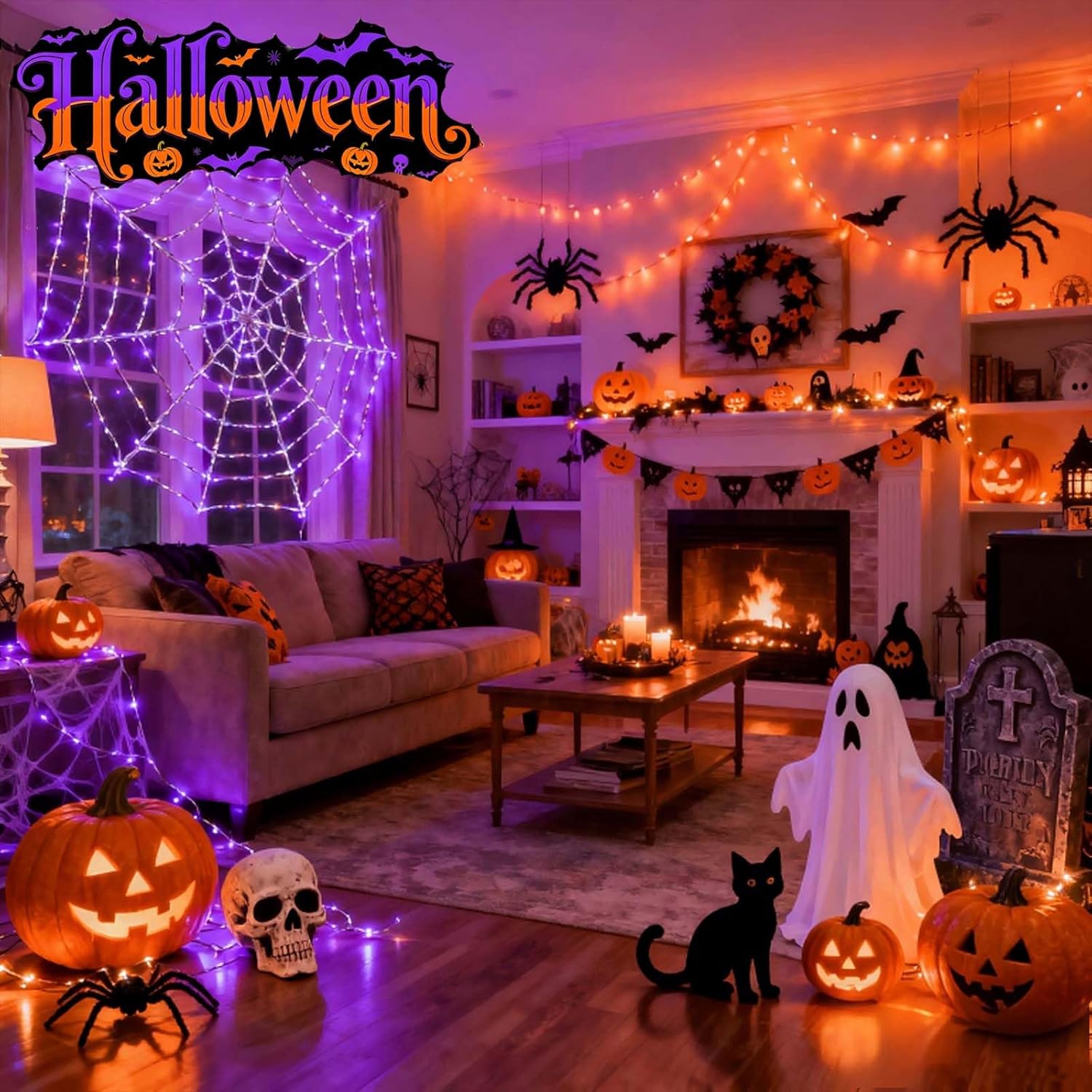Led Halloween Fairy Lights Plug In, 200Led 66Ft Color Changing Fairy Lights With Remote, 9 Modes Led String Lights Indoo