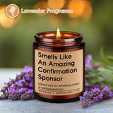 Candle, Confirmation Sponsor Gifts For Women Men - Spiritual Christian Catholic Girls Confirmation Gifts For Sponsor - Thank You From Candidate, Appreciation, Proposal Presents From Confirmant