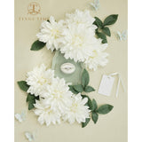 Artificial Flowers 20Pcs Silk Dahlia 5"/6" Fake Flowers For Diy Wedding Bridal Bouquets Centerpieces Arrangements Party Baby Shower Home Decorations (Ivory)