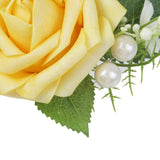 4 Pcs Rose Boutonniere Corsage Boutonniere For Men Wedding, Ceremony Anniversary, Dinner Party Artificial Flower Boutonniere, Yellow