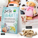 Don'T Say Baby Baby Shower Game, Ocean Baby Shower Decoration, Sea Turtle Don'T Say Baby Sign, Fun Baby Shower Games, Clothespins For Baby Shower-Dsba40