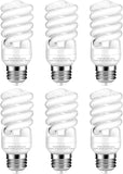 E26 13W CFL Light Bulbs T2 Spiral 2700K Soft White 900 Lumens 60W Equivalent 6 Pack