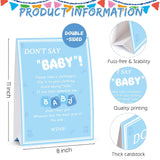 Don'T Say Baby Game, Baby Shower Games Boy, 1 Sign And 60 Blue Mini Clothespins, Shower Game Decorations Ideas, Gender Reveal Party Favors