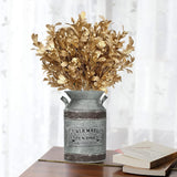 Christmas Artificial Flowers, Golden Leaves Branches Plants Fake Berry Plant Decor For Wedding Bridal Bouquet Party Indoor Outdoor Diy Home Table Centerpieces Arrangements Decoration - Gold 3 Pack