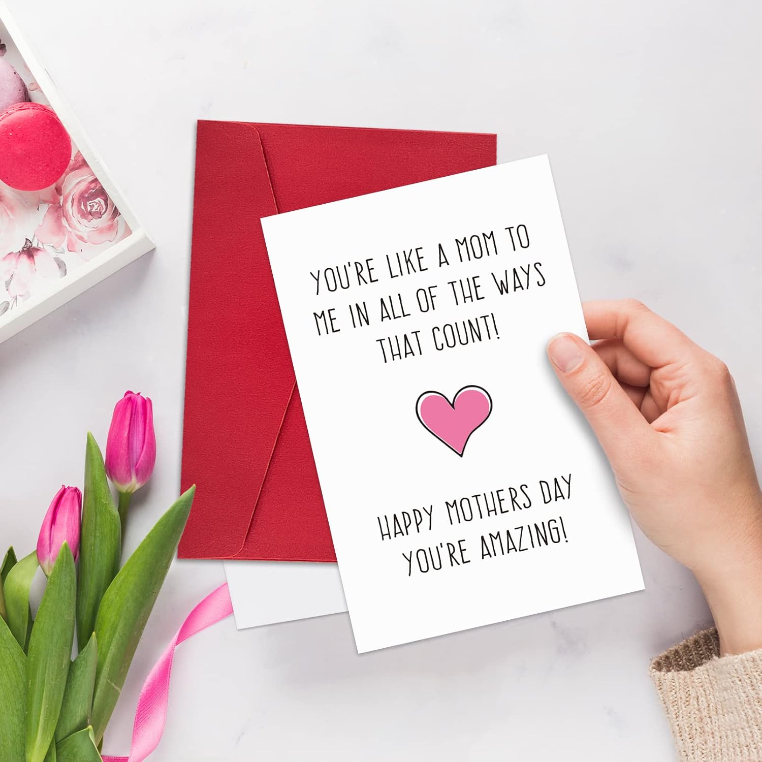 Funny Mothers Day Gifts For Stepmom, Like A Mom To Me Mother’S Day Card Gift, Cute Mothers Day Card Gift For Auntie Godmother Mother In Law