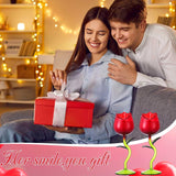 2 Pcs Valentine'S Day Scented Candle Gift For Women Lavender Scented Rose Flower Wine Glasses Candle Soy Candles Gift For Birthday Mother'S Day(Red Rose,Green Color Leaf)