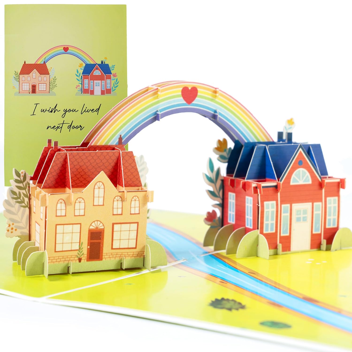 I Wish You Lived Next Door 3D Pop Up Card, Friendship Gifts For Women, Best Friend, Neighbor, Bff, Mom, Sister, Thinking Of You Card For Birthday, Mother’S Day, Just Because