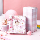 Baby Girl Wrapping Paper, Pink Wrapping Paper For Baby Shower, Cute Plaid & It'S A Girl Gift Wrap For 1St Birthday, Princess Party Celebrations, Kids Holiday (Mini Roll, 17 In X 33 Ft)