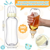6 Sets Funny Plastic Bottle Chug Baby Shower Games Juegos Para Plastic Baby Bottles Disposable Diapers Gender Reveal Race Gifts Diaper Feed Me Game Decoration For Boys Girls (Transparent White)