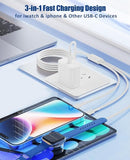 3 in 1 Fast Charging Cable with 20W USB C Charger 6FT for Apple Watch iPhone