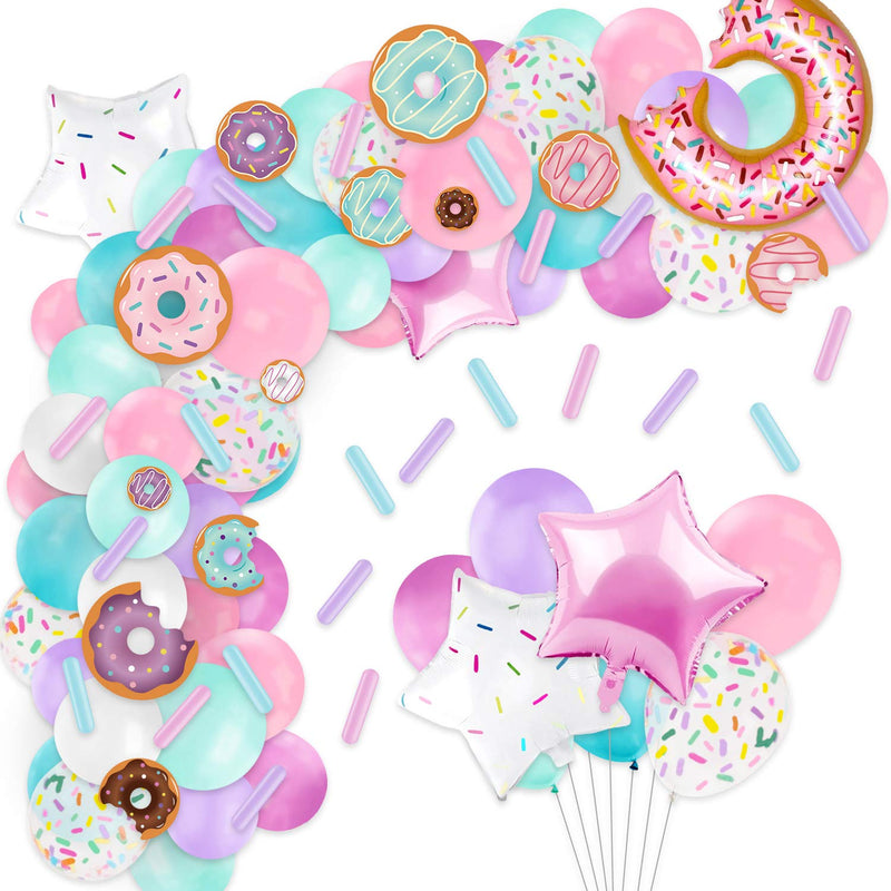 Donut Balloons Garland Pastel Decoration Kits 100 Pcs Sprinkles Confet