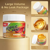 Acrylic Paint Metallic Gold 100Ml (3.38 Fl Oz), Non Toxic, Non Fading, Art Craft Paints For Canvas Wood Clay Fabric Craft Supplies