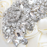 Wedding Bouquets For Bride Bridesmaid Brooch Bouquet Handmade Artificial Flower Tossing Bouquet For Wedding Ceremony Anniversary(Ivory-18Cm)