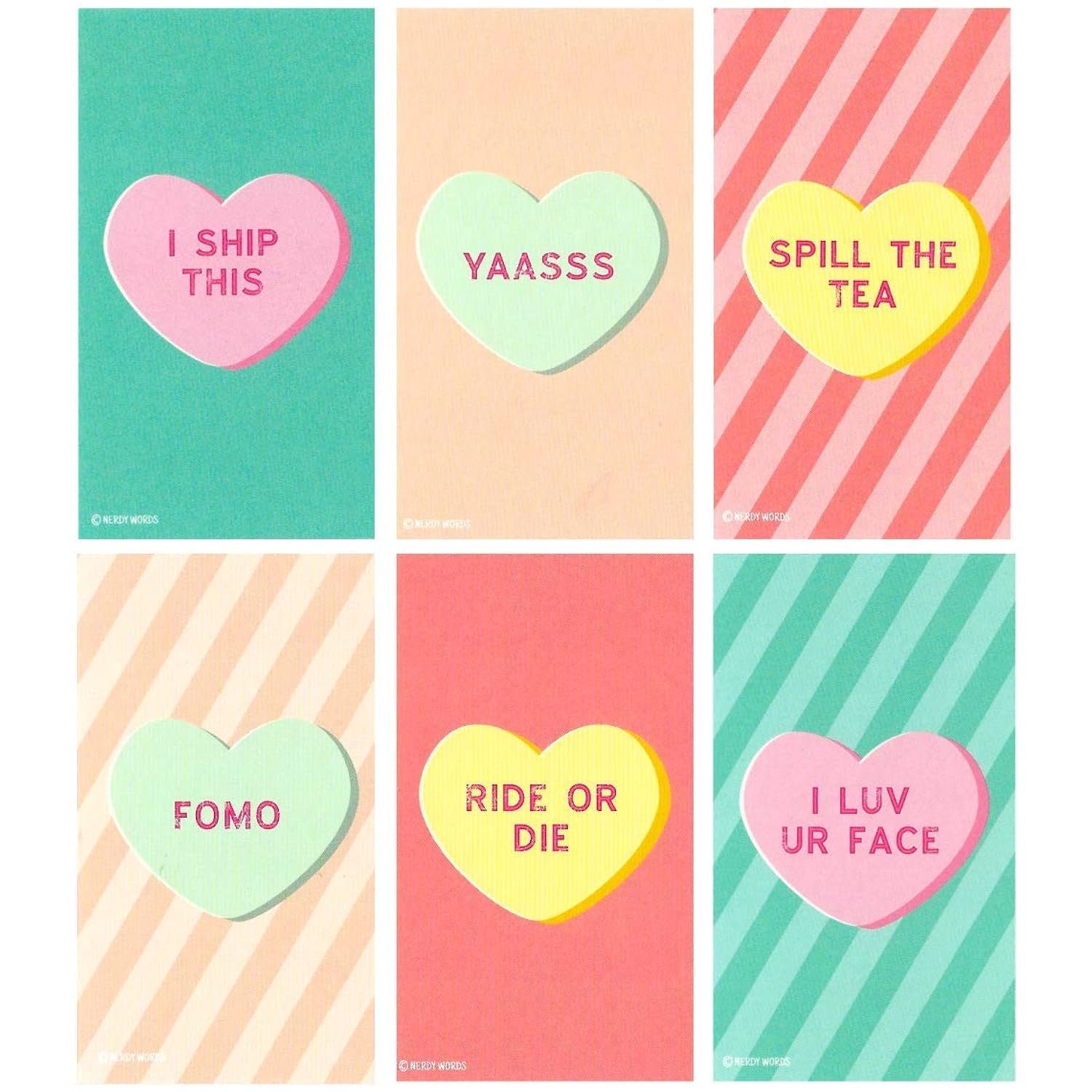 Mini Millennial Conversation Heart Valentines (Set Of 24, Wallet-Sized Cards) For Valentine'S Day