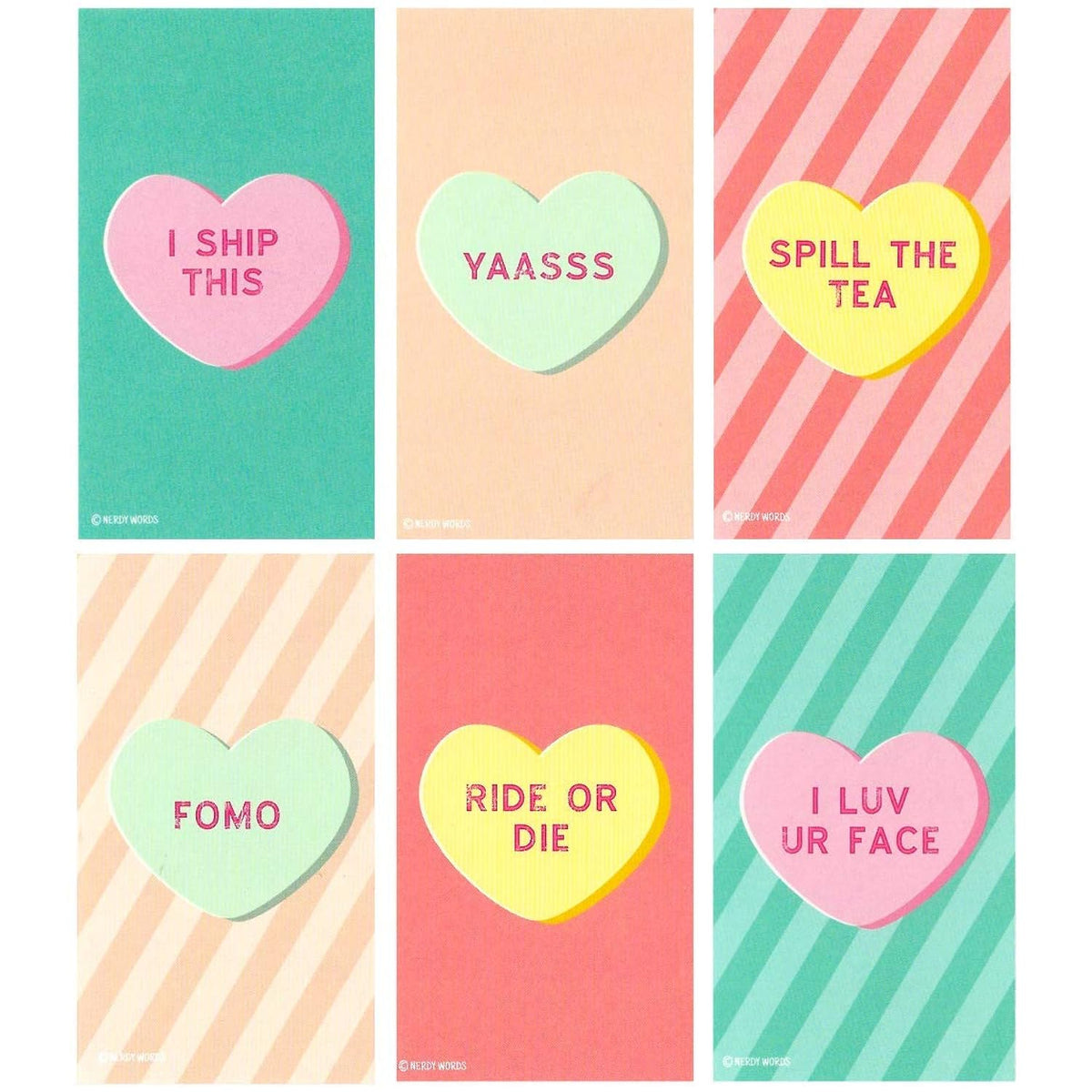 Mini Millennial Conversation Heart Valentines (Set Of 24, Wallet-Sized Cards) For Valentine'S Day