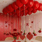 30 Set Valentine'S Day Red Rose Hanging Garland Set 30 Valentines Balloons 30 Artificial Artificial Rose Decor Diy Floating Flower String Garland For Valentine Galentines Ceiling Wedding Home