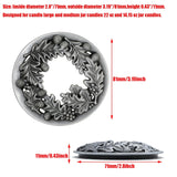 Lid Jar Candle Topper Scented Leaf Pine Candle Toppers Cover Accessory Shade Sleeves For Women, Help Burn Melt Evenly,Gifts For Candle Lovers,3.19Inch In Diameter (Antique Silver And Antique Bronze)