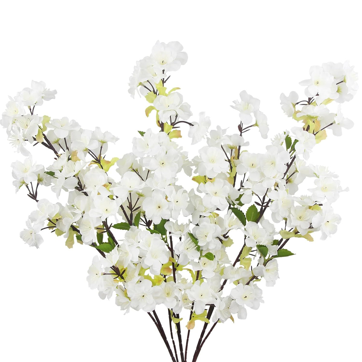 3 Pcs Cherry Blossom Branches For Vase Long Stems Artificial Flowers Spring Summer Decor White Faux Silk Cherry Blossom Branches For Home Wedding Party Table Centerpieces