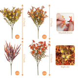 64Pcs Fall Artificial Flowers Outdoor Uv Resistant Faux Plastic Autumn Plants No Fade Fall Orange Mums For Home Outside Garden Window Box Wedding Party Fall Decor