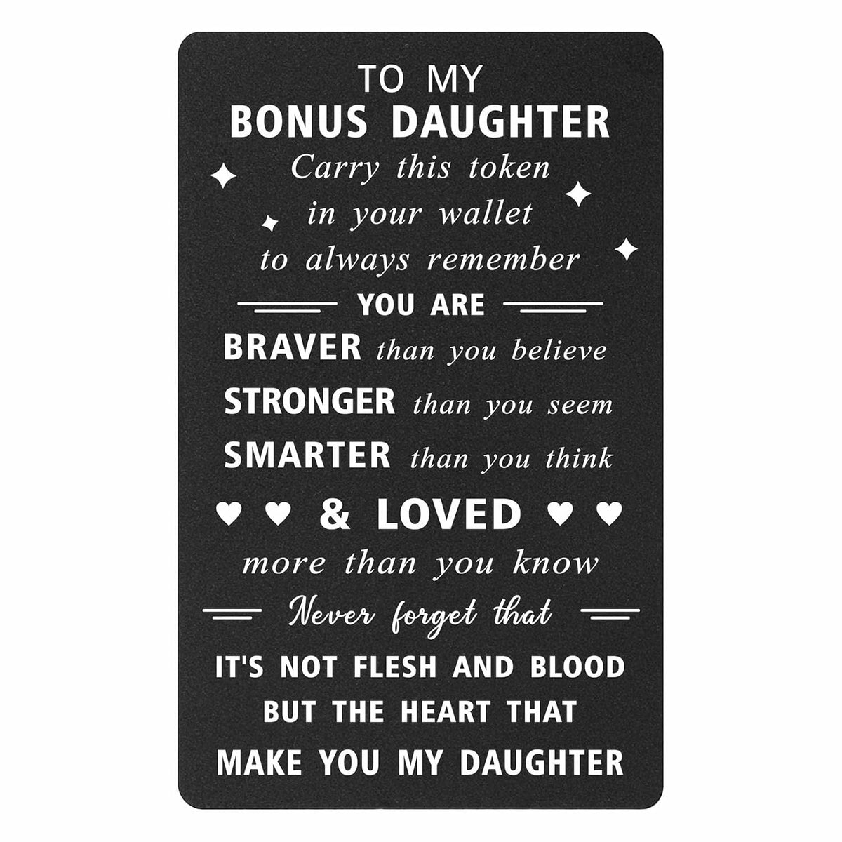 Stepdaughter Gifts Bonus Daughter Birthday Card - You Are Love More Than You Know - Step Adopted Girls Gifts From Stepmom Stepdad, Like A Daughter Wallet Card