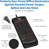 Surge Protector Power Strip 4200J 2 USB Ports 8 Ft Braided Extension Cord