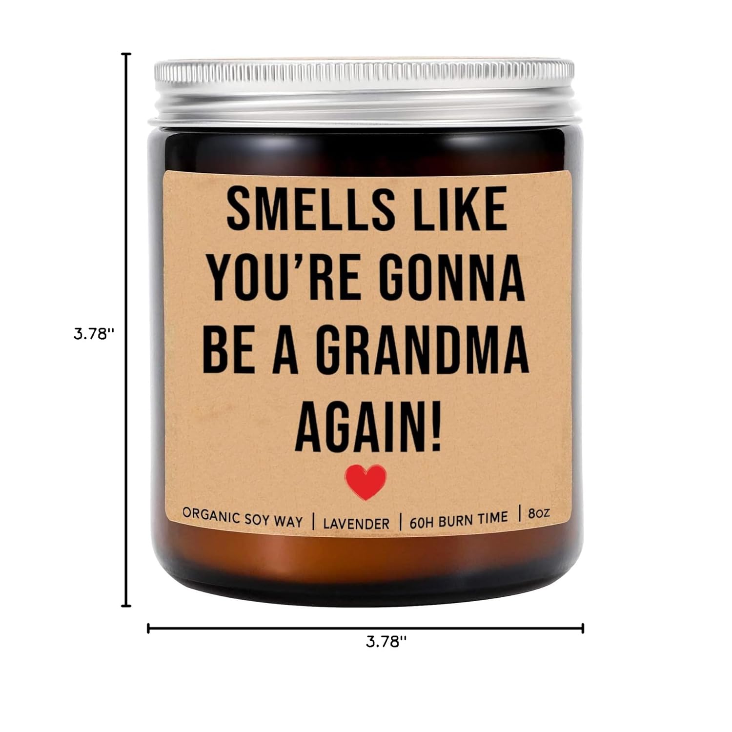 Smells Like You'Re Gonna Be A Grandma Again Candle - Pregnancy Announcement - Baby Shower - Lavender Scented - Soy Wax - 8Oz