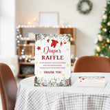 Christmas Santa Baby Shower Diaper Raffle, Pack Of 1 Wooden Tabletop Sign With Stand And 50 Diaper Raffle Tickets, Backyard Santa Baby Shower Game, Christmas Gender Reveal Party Decorations