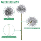 12-Pack Artificial Chrysanthemum Ball Flowers, 11 Inch Faux Chrysanthemum Silk Bouquets Real Touch Faux Flowers For Home/Wedding/Christmas/Party[Silver]